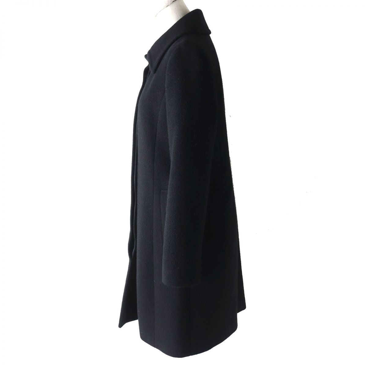 Burberry Blue Label Angora Wool Long Coat Black 38