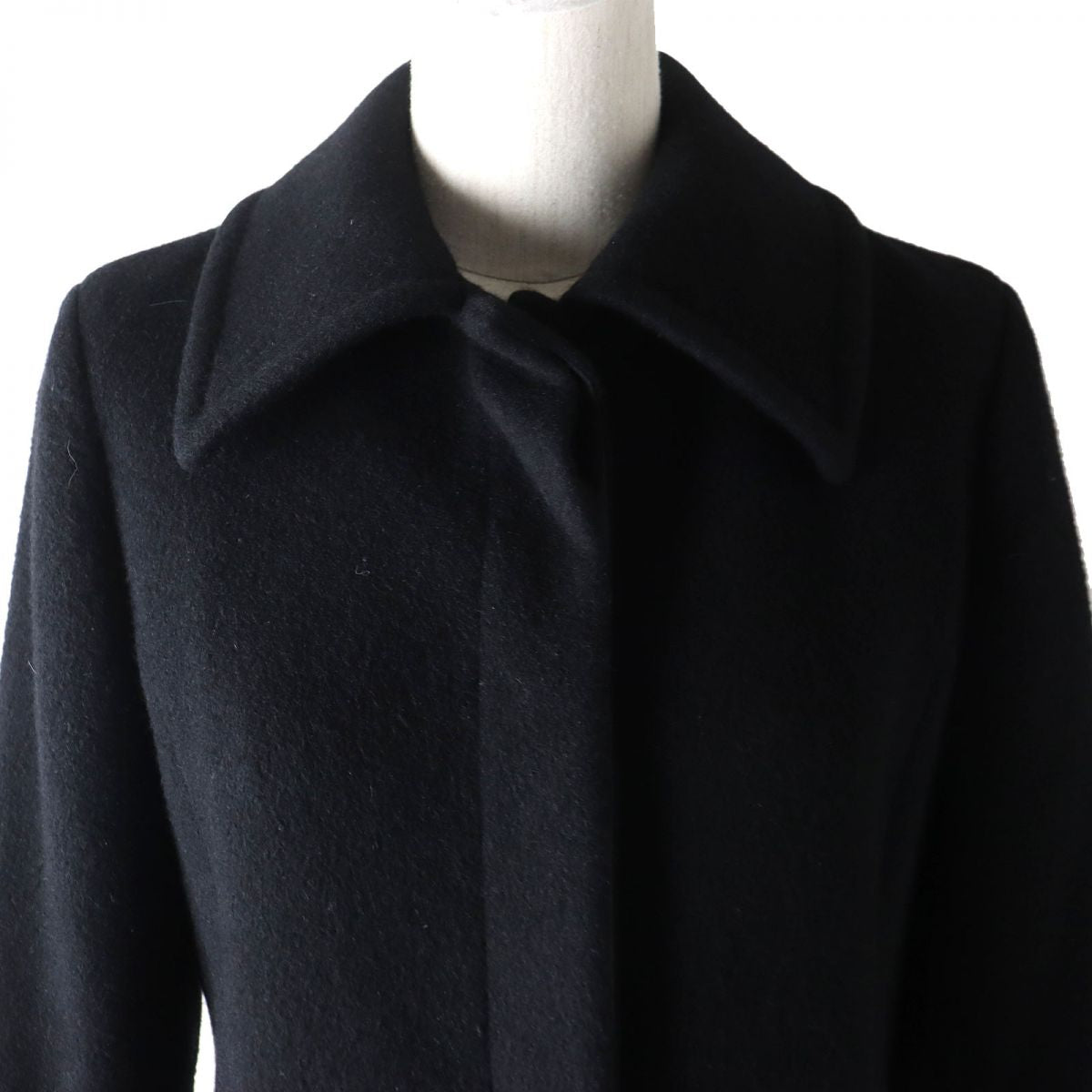 Burberry Blue Label Angora Wool Long Coat Black 38