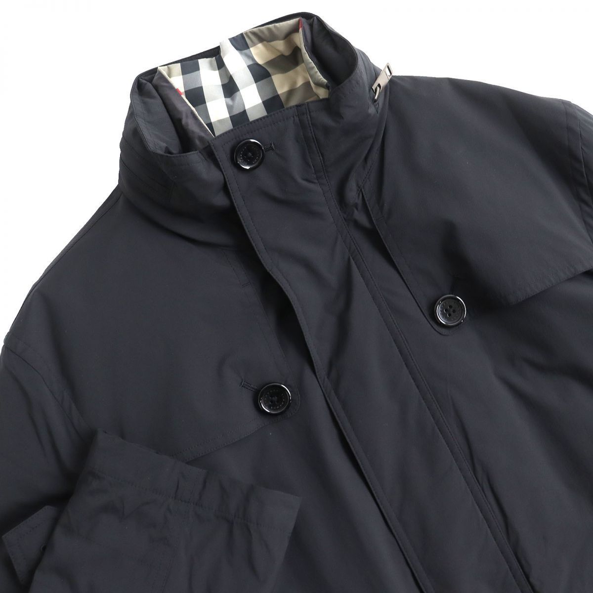 Burberry Nova Check Hooded 2WAY Coat Black L