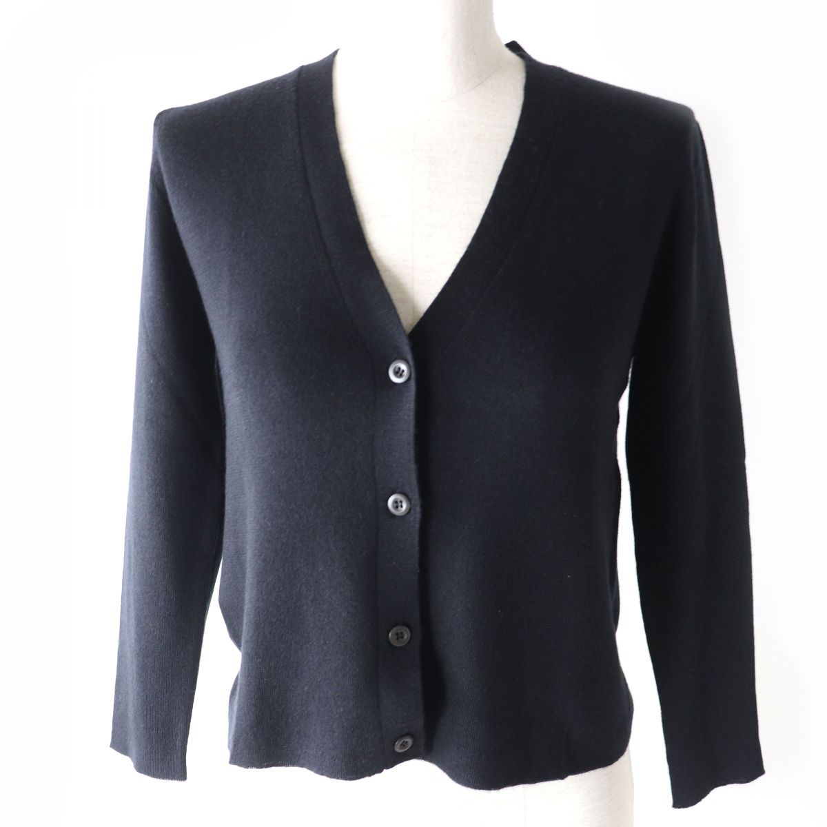 Prada Cashmere Silk V-Neck Cardigan Black