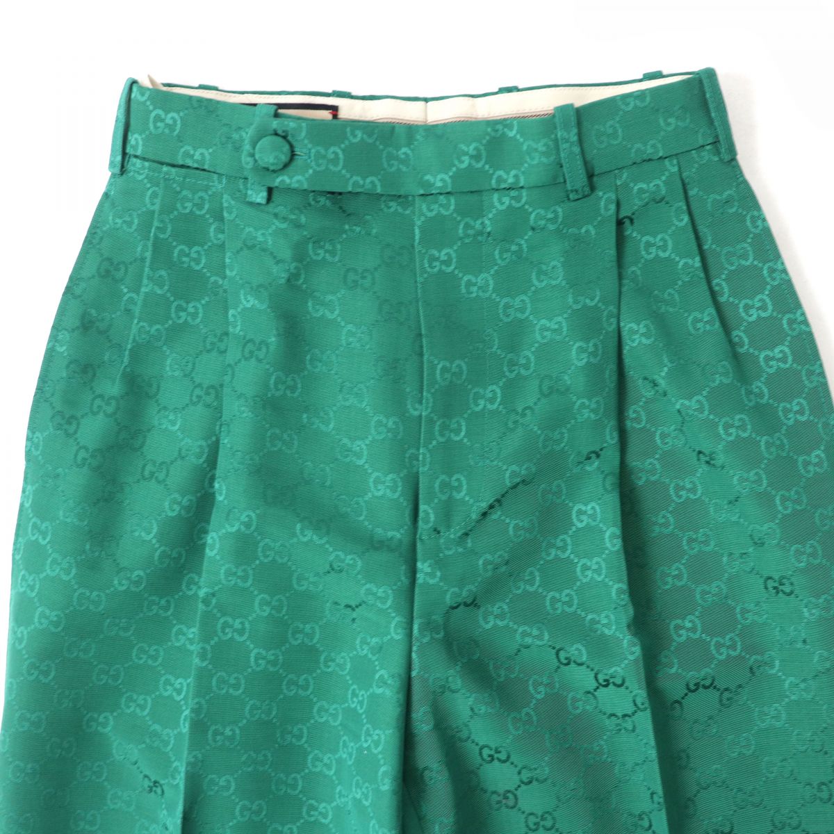 Gucci GG Canvas Pants Slacks Green 36