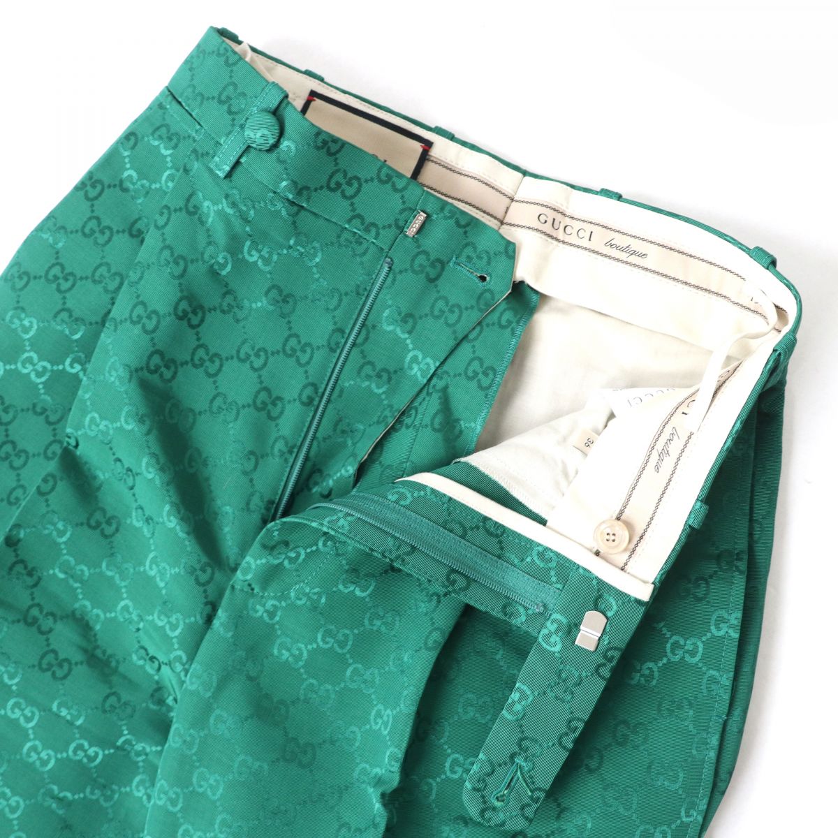 Gucci GG Canvas Pants Slacks Green 36