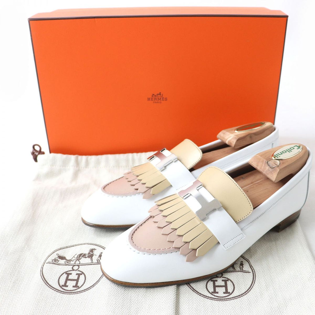 Hermes Constance HMetal Leather Loafers Shoes