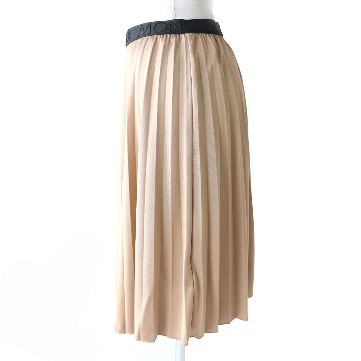 Moncler GONNA Women's Pleated Skirt, Beige/Black, L