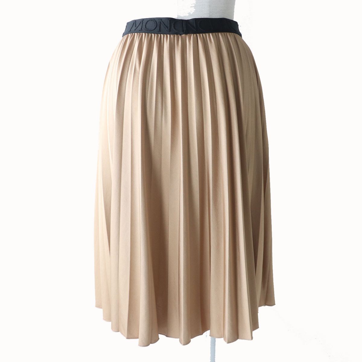 Moncler GONNA Women's Pleated Skirt, Beige/Black, L