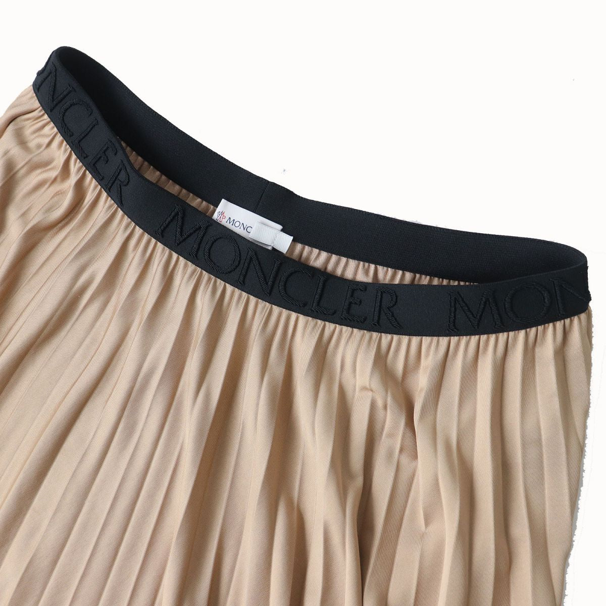 Moncler GONNA Women's Pleated Skirt, Beige/Black, L