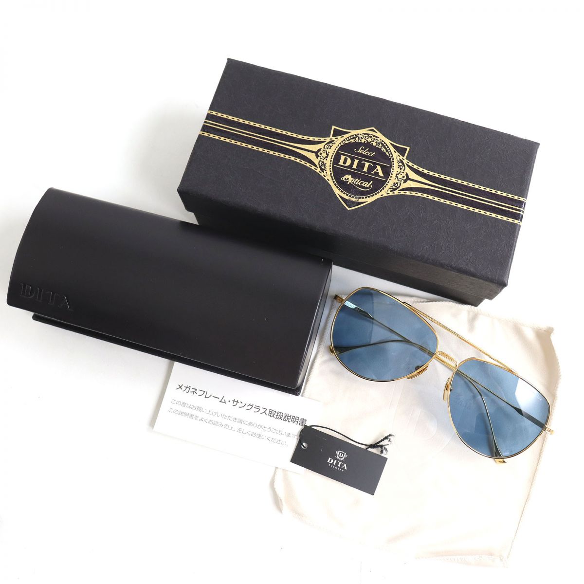 DITA FLIGHT004 Sunglasses Gold Dark Blue