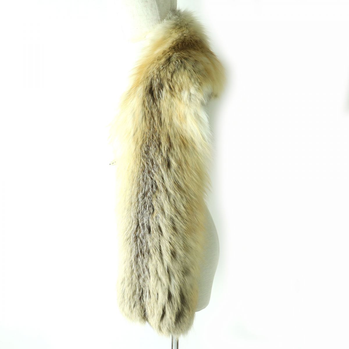 Fendi Fox Fur Large Shawl Stole Beige