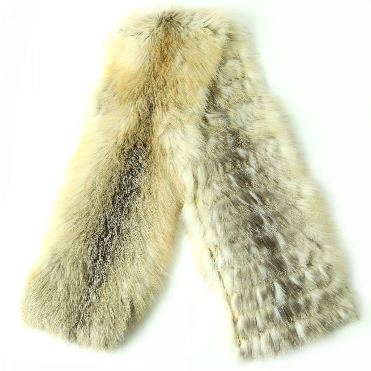 Fendi Fox Fur Large Shawl Stole Beige