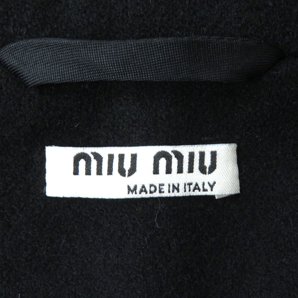 Miu Miu Women's Hooded Wool Coat Black