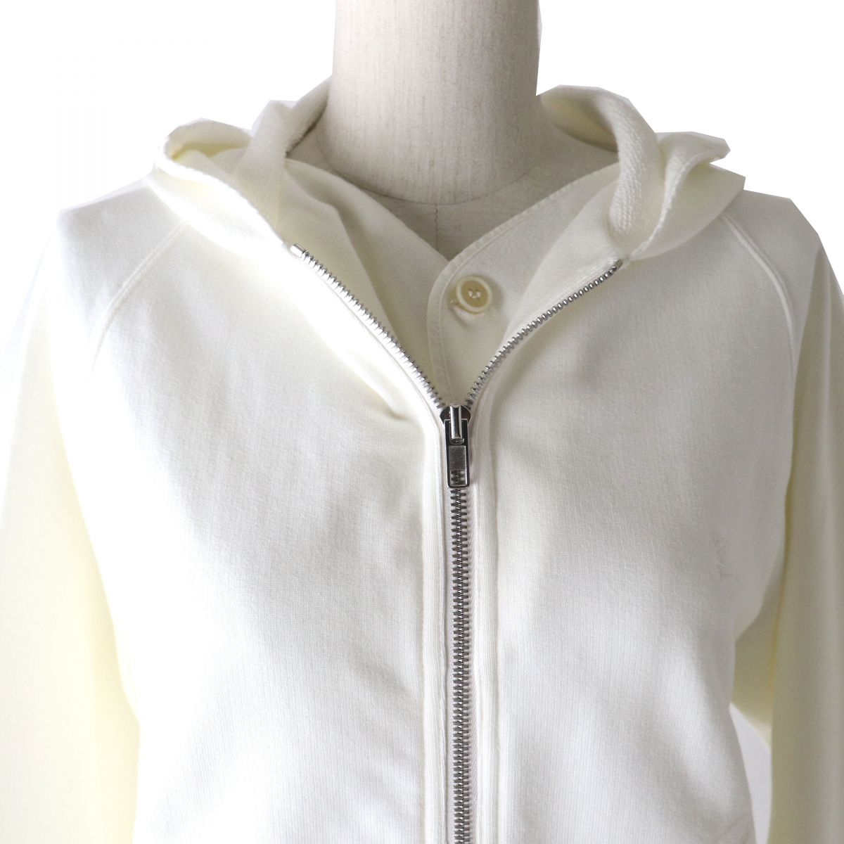 Maison Margiela Cotton Logo Zip-Up Hoodie White M