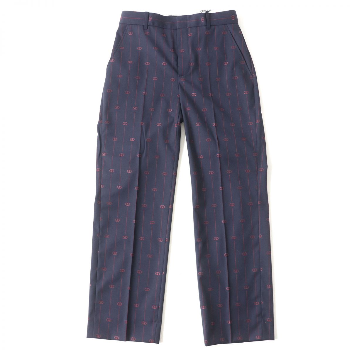 Gucci Interlocking G Trousers 38 Navy Red