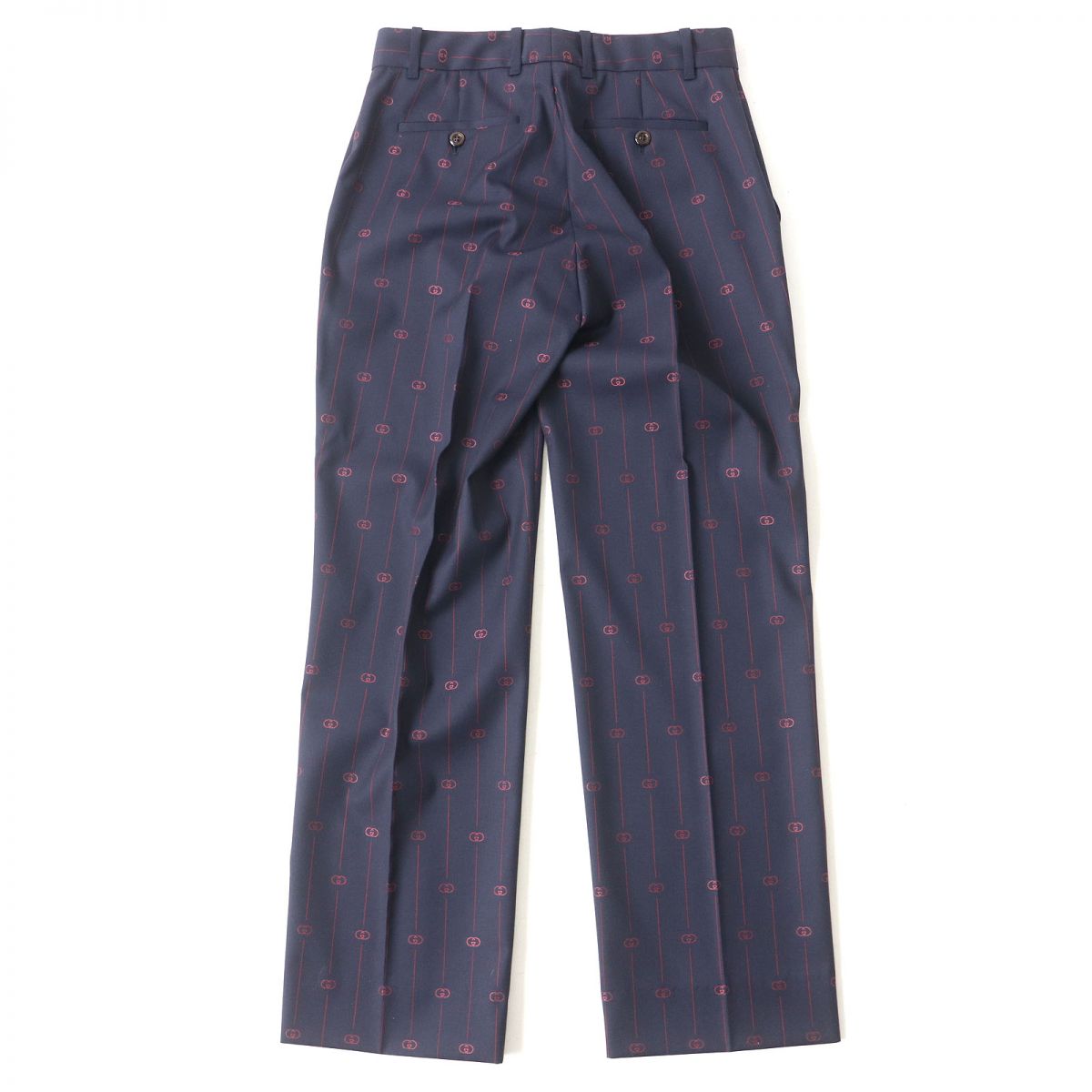 Gucci Interlocking G Trousers 38 Navy Red