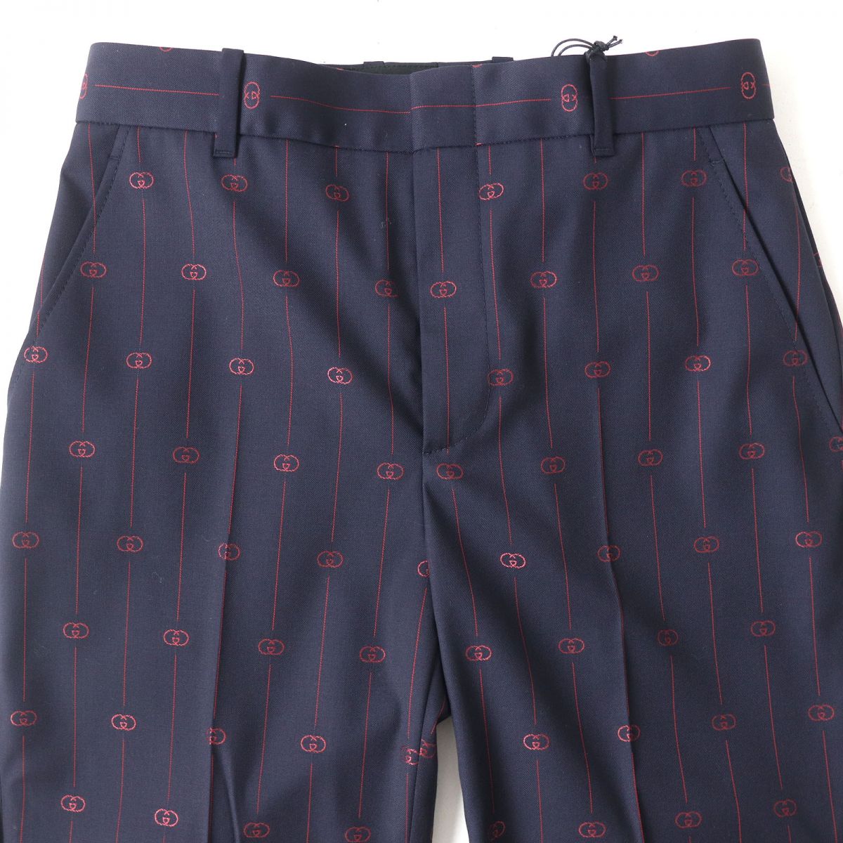 Gucci Interlocking G Trousers 38 Navy Red