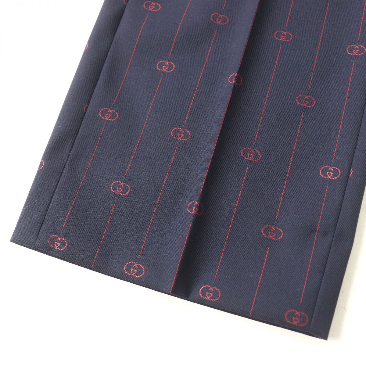 Gucci Interlocking G Trousers 38 Navy Red