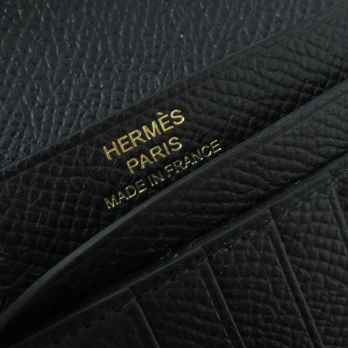 Hermes Bearn Compact Epsom Leather Wallet Black