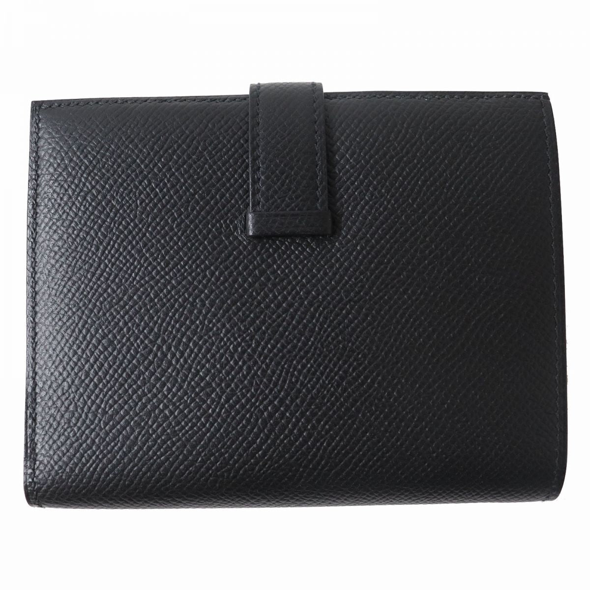 Hermes Bearn Compact Epsom Leather Wallet Black