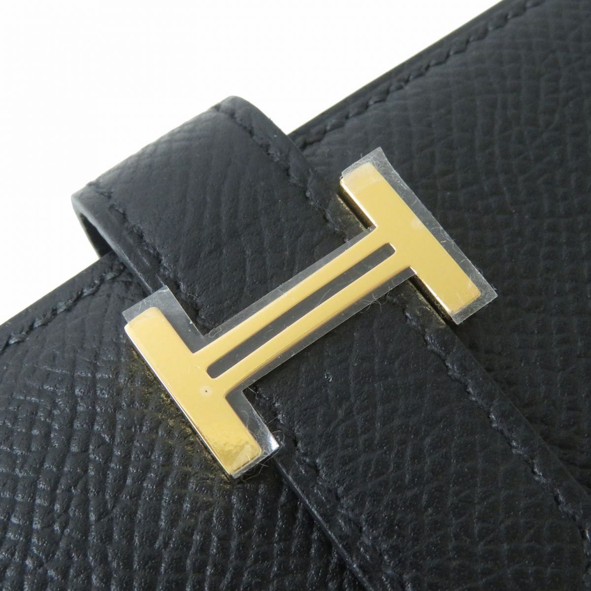 Hermes Bearn Compact Epsom Leather Wallet Black