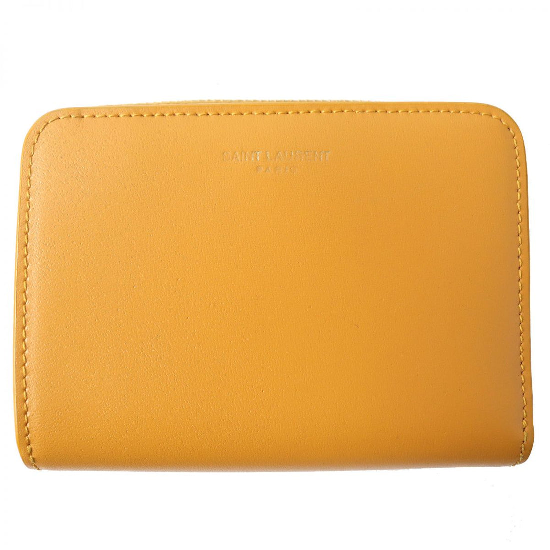 Saint Laurent Leather Bifold Wallet Orange