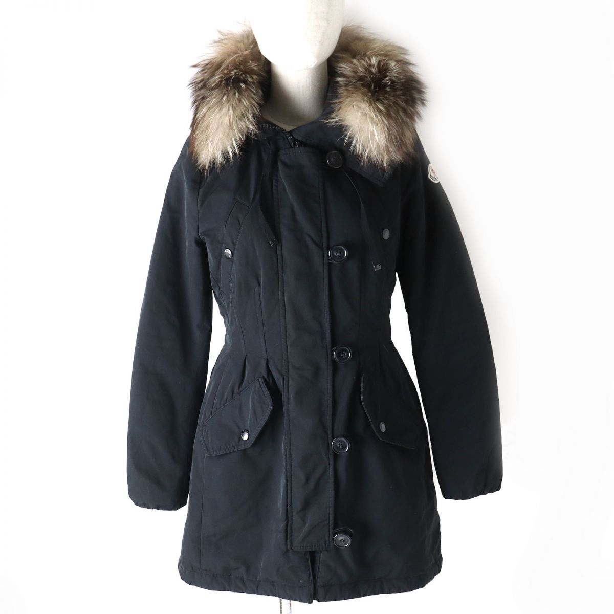 MONCLER AREDHEL Double Zip Down Coat with Hood and Fur