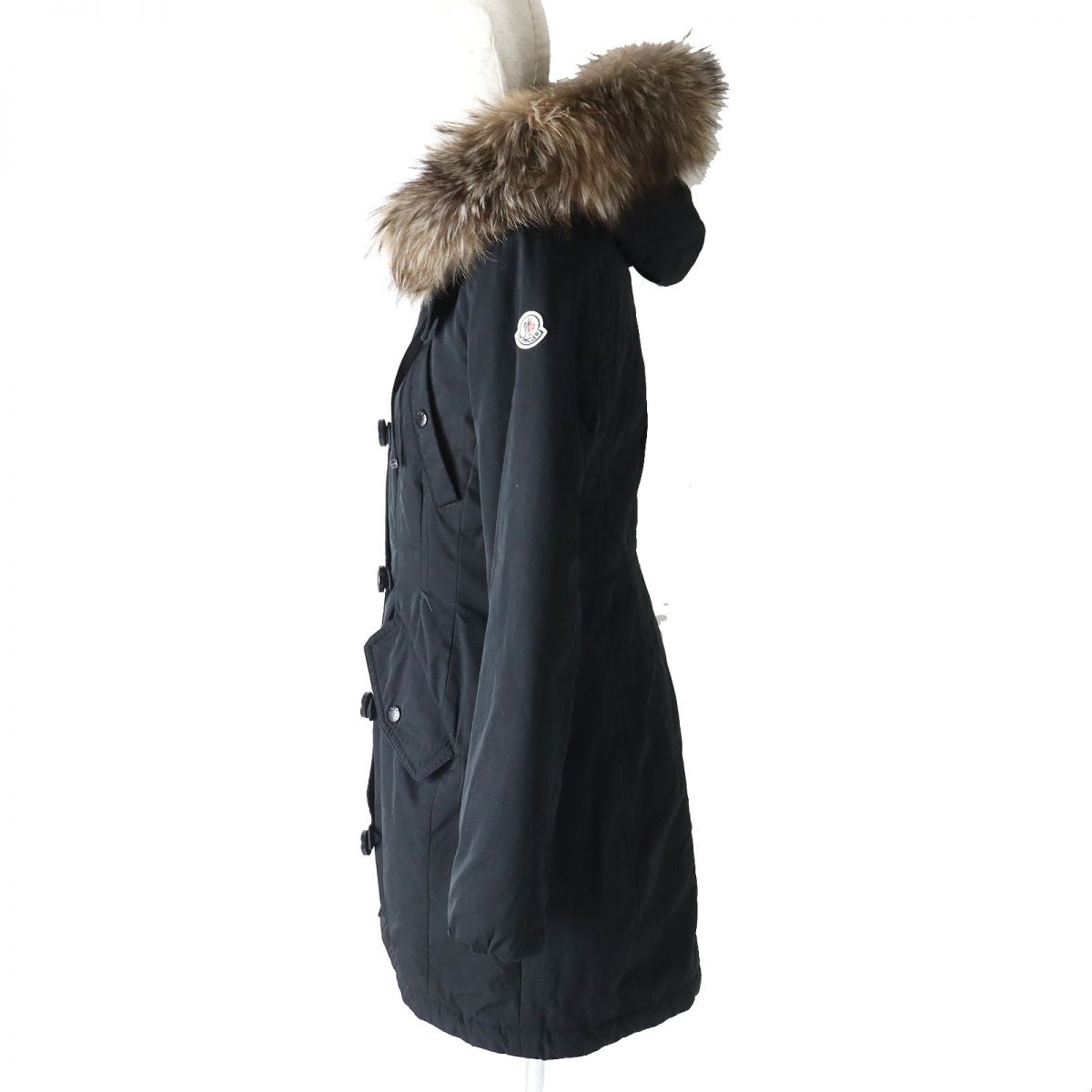 MONCLER AREDHEL Double Zip Down Coat with Hood and Fur