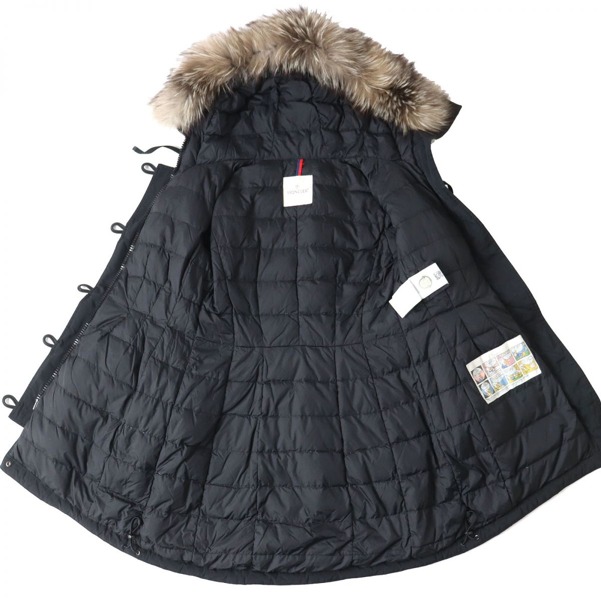 MONCLER AREDHEL Double Zip Down Coat with Hood and Fur