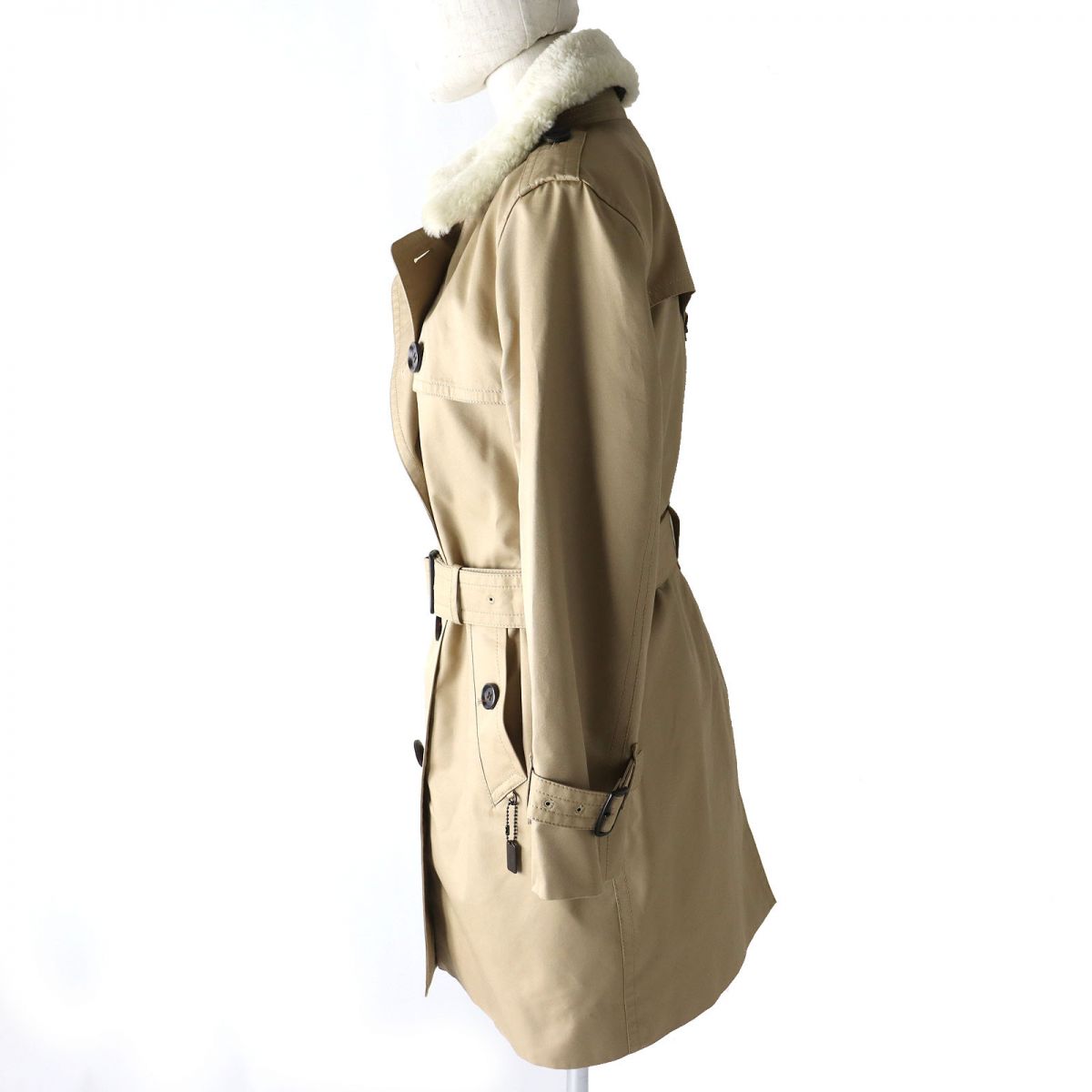 COACH F76255 Wool Liner Belted Trench Coat Beige