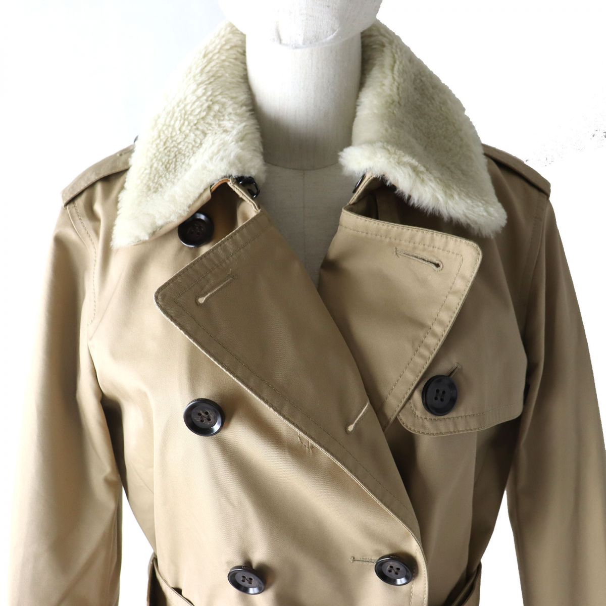 COACH F76255 Wool Liner Belted Trench Coat Beige