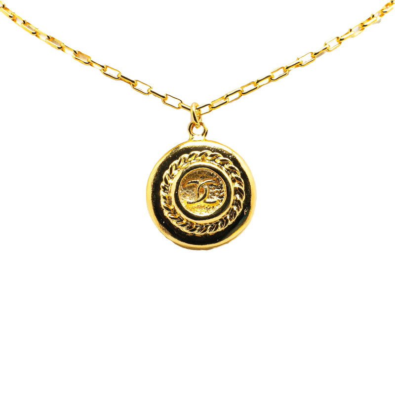 Chanel Vintage Coco Mark Chain Necklace Gold