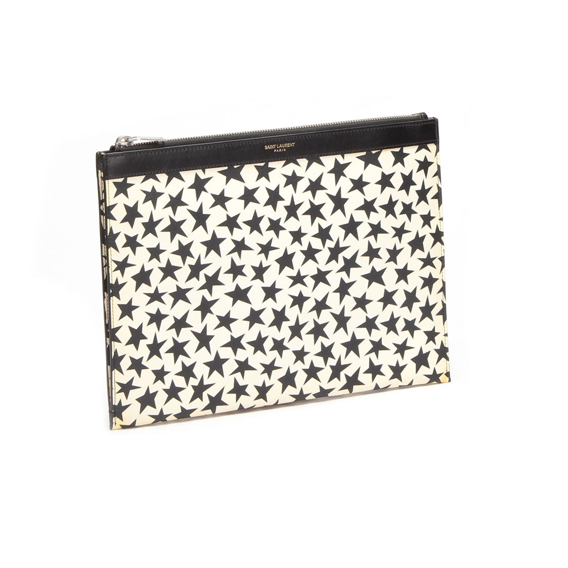 Star Print Leather Clutch