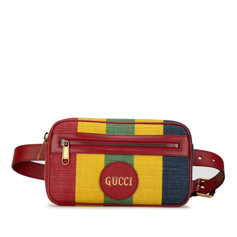 Gucci Canvas Leather Waist Bag 625895