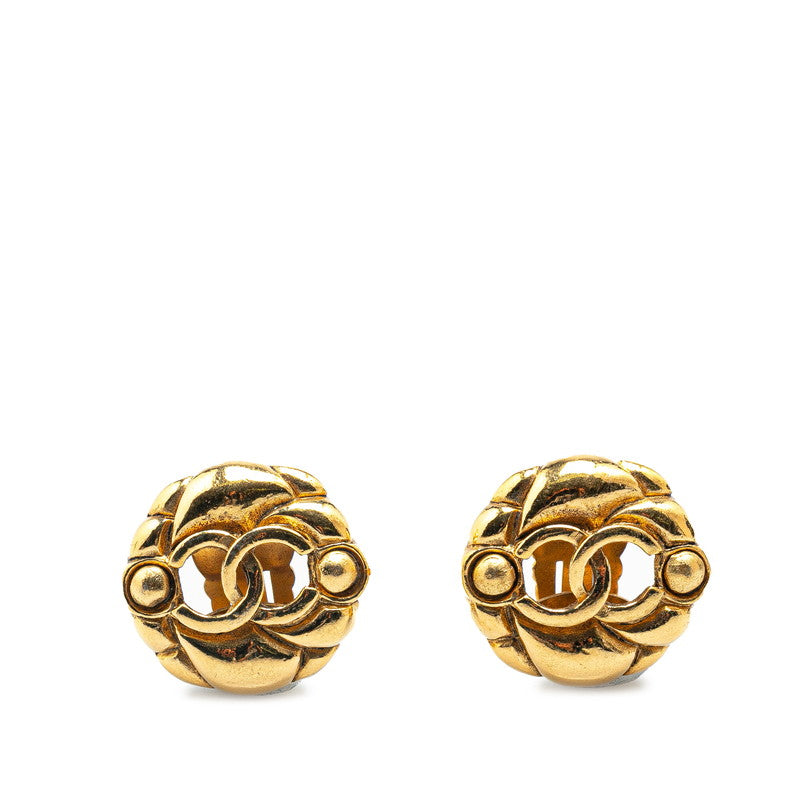 Chanel Vintage Coco Mark Earrings Gold