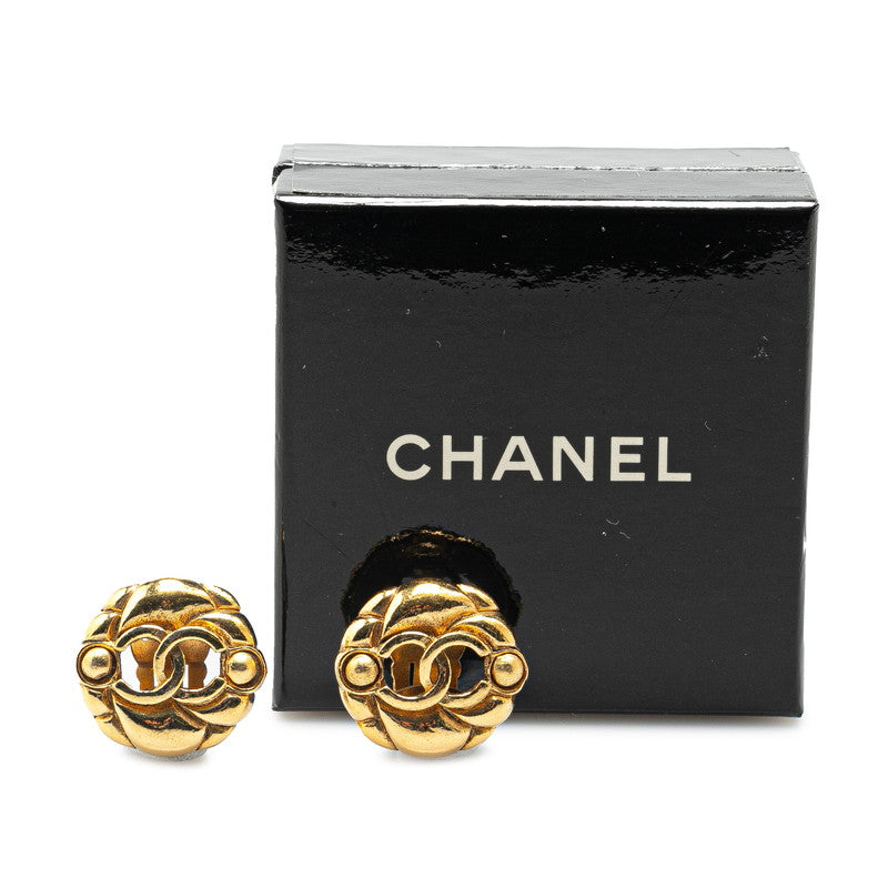 Chanel Vintage Coco Mark Earrings Gold