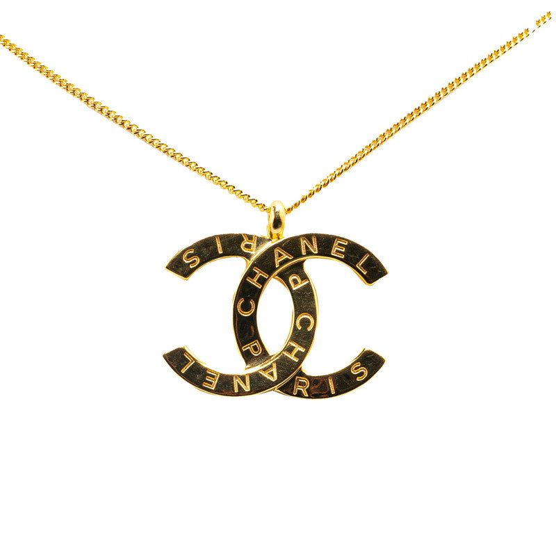 Chanel Logo Coco Mark Necklace Gold Plated