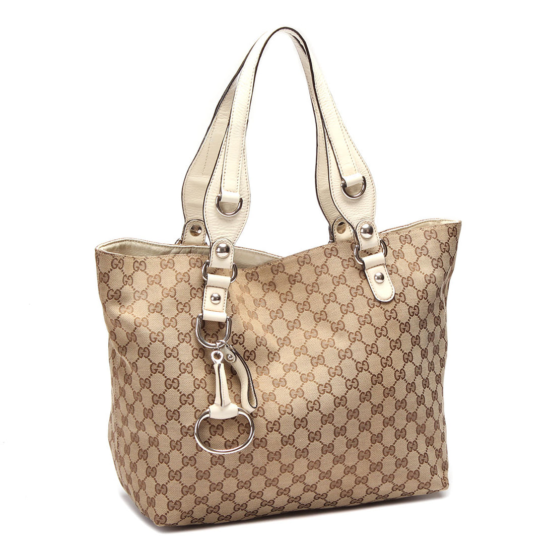 GG Canvas Medium Icon Bit Tote 229852