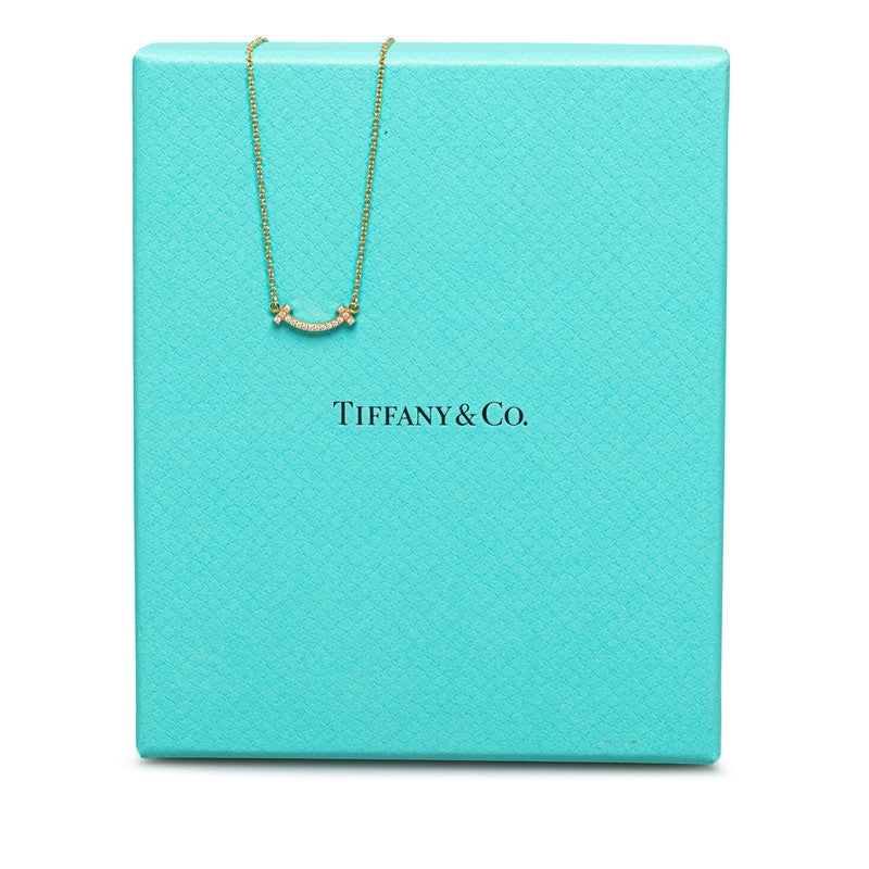 Tiffany & Co T Smile Pendant Necklace K18YG