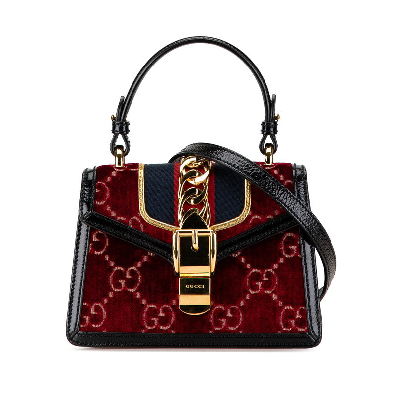 Gucci Velour Leather GG Sylvie 2WAY Bag