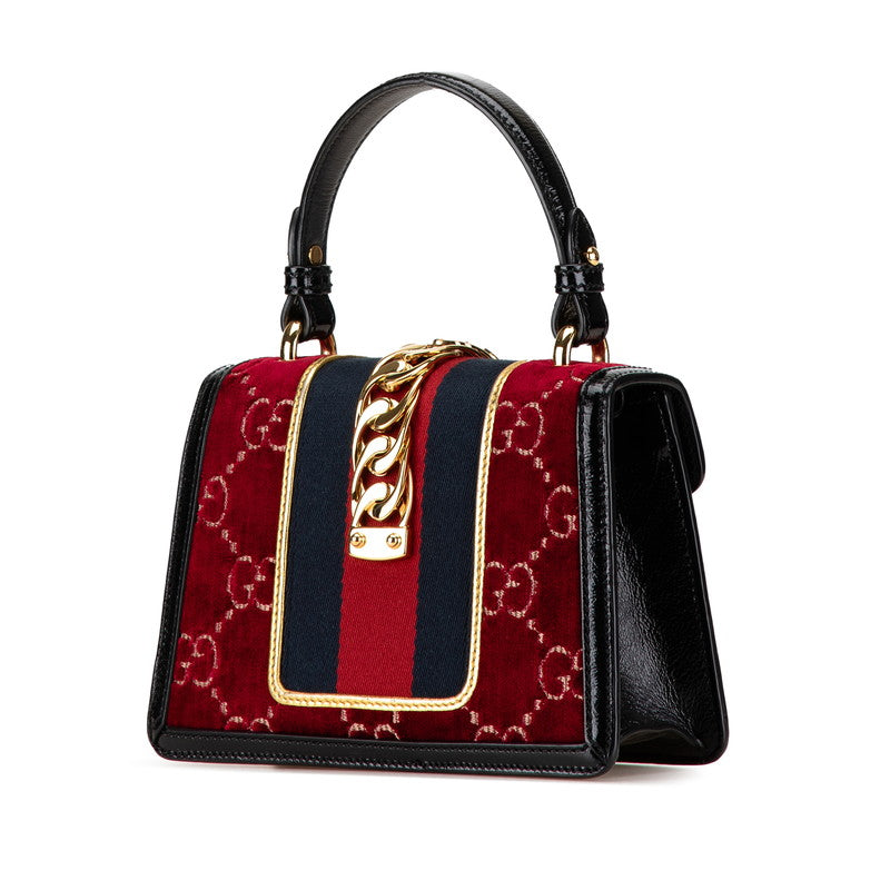 Gucci Velour Leather GG Sylvie 2WAY Bag