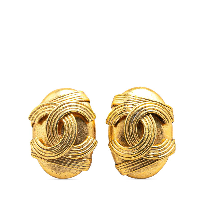 Chanel Vintage Coco Mark Earrings Gold