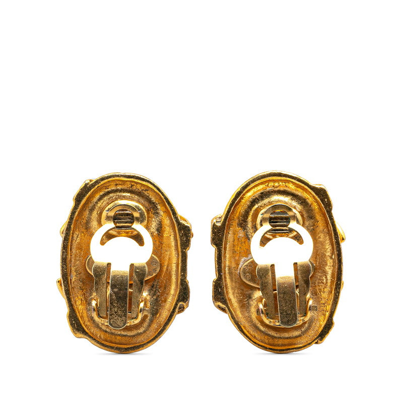 Chanel Vintage Coco Mark Earrings Gold