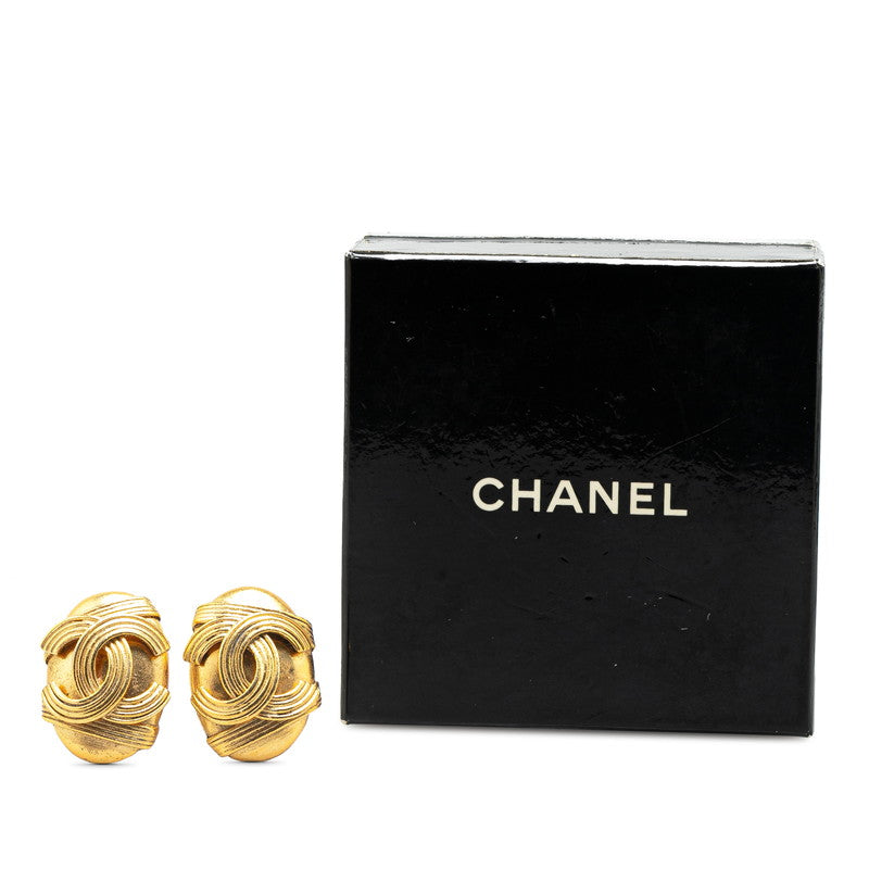 Chanel Vintage Coco Mark Earrings Gold