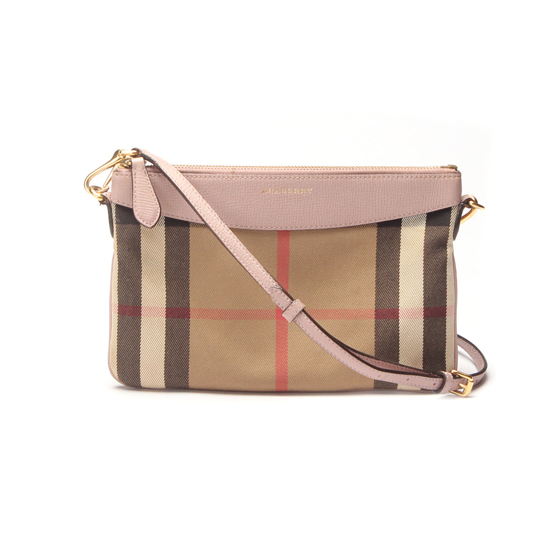 Burberry House Check Canvas Peyton Crossbody Bag Canvas Crossbody Bag in Very Good Condition