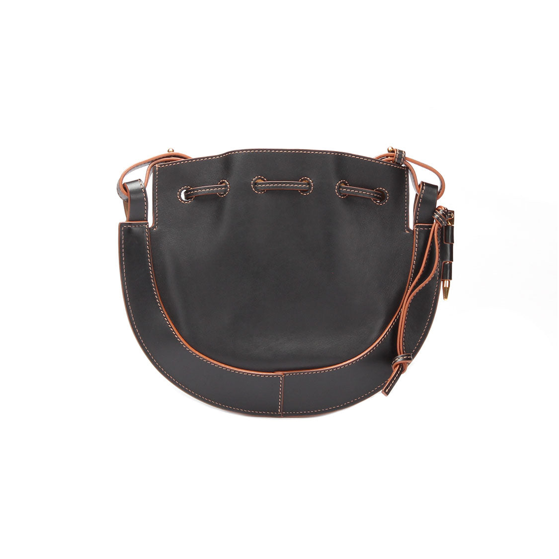 Leather Horseshoe Crossbody Bag