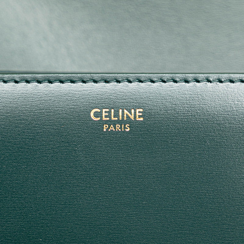 Celine Triomphe Classic Leather Shoulder Bag Green