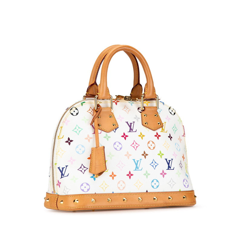 Louis Vuitton Monogram Alma PM Handbag White Brown in Very Good Condition