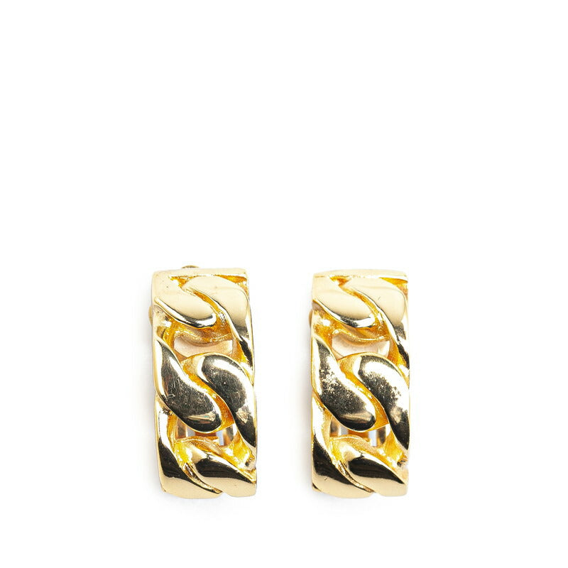 Dior Chain Motif Half Earrings Gold