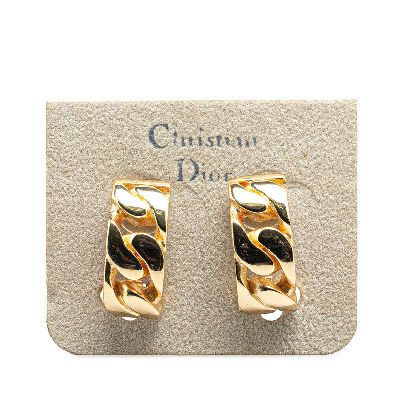 Dior Chain Motif Half Earrings Gold Plated