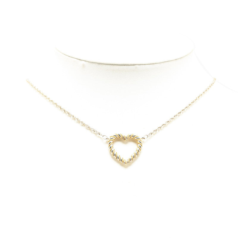 Tiffany & Co K18 Gold SV925 Silver Heart Necklace in Great Condition