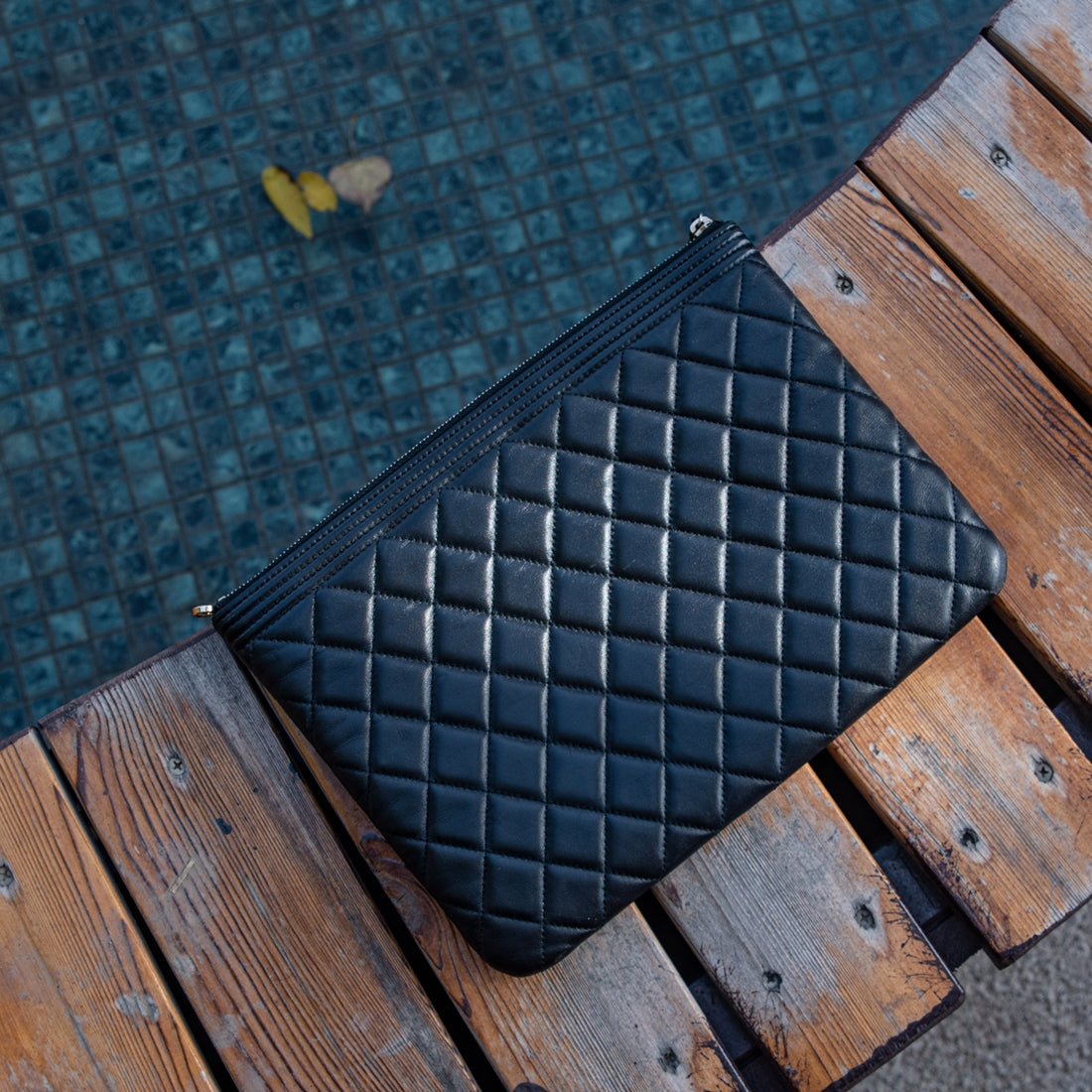 CC Quilted Leather Le Boy Clutch