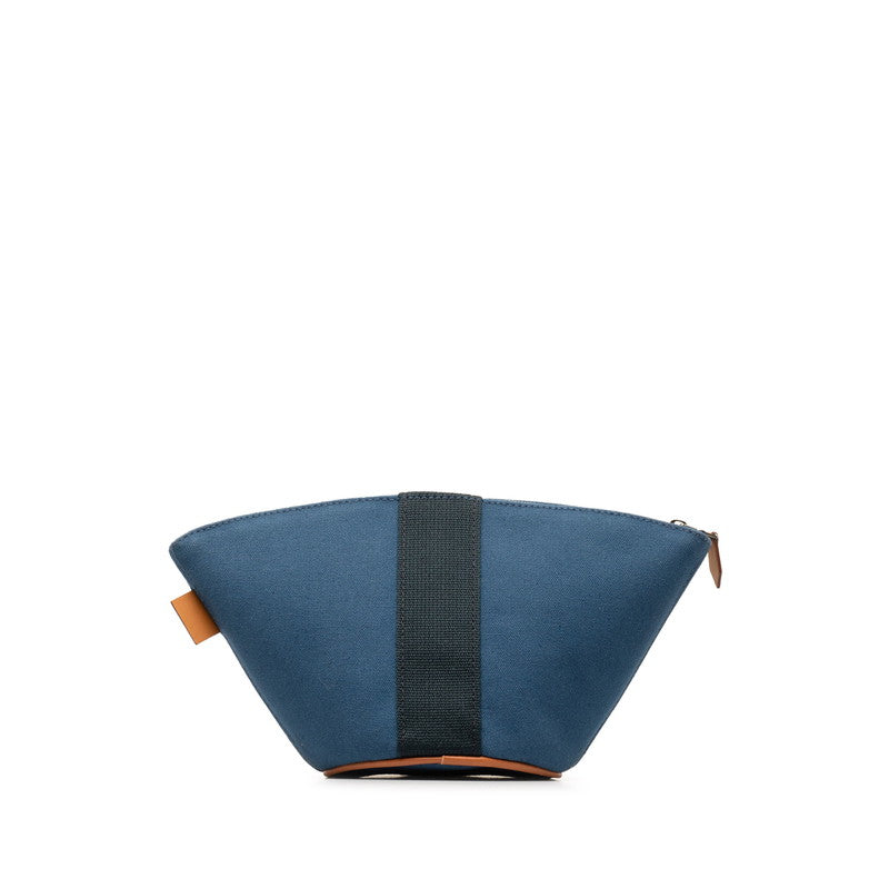 Hermes Palmier Mini Canvas Leather Pouch